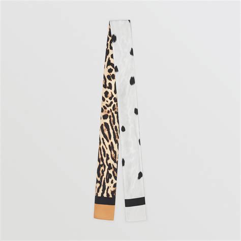 burberry animal print silk skinny scarf|Burberry silk scarf price.